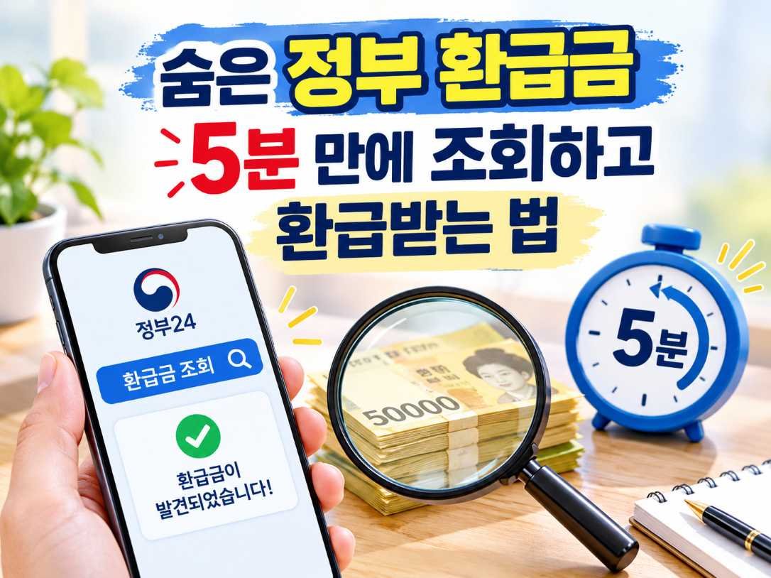 모르면 버리는 돈! 숨은 정부 환급금 5분 만에 조회하고 환급받는 법