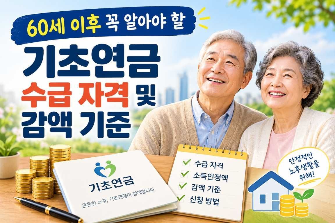 60세 이후 꼭 알아야 할 기초연금 수급 자격 및 감액 기준